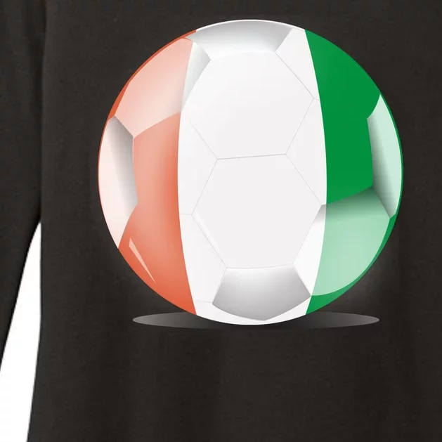 Soccer Ball Country Flag Ivory Coast Womens CVC Long Sleeve Shirt