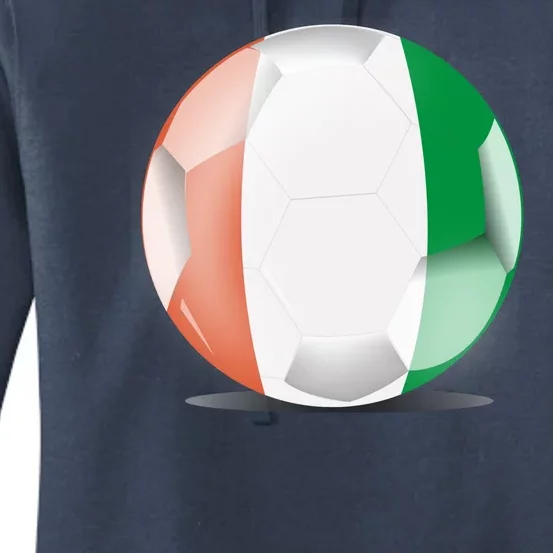 Soccer Ball Country Flag Ivory Coast Women's Pullover Hoodie