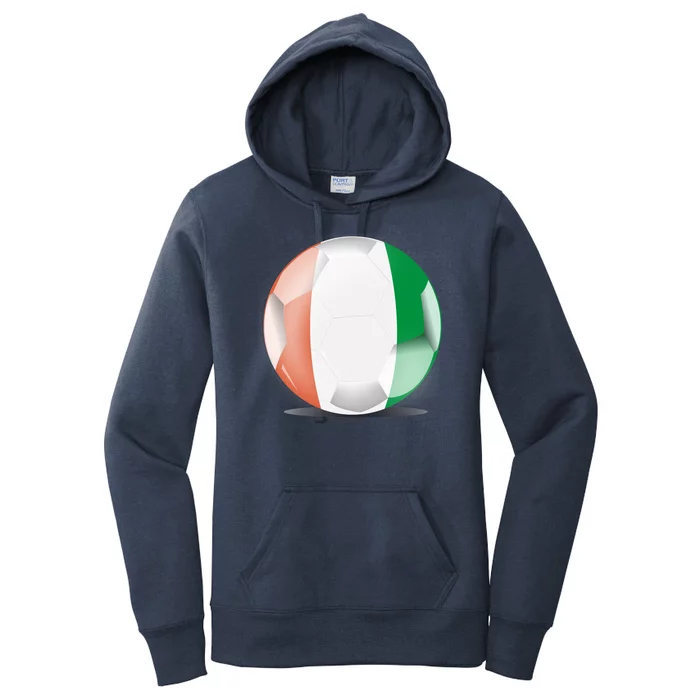 Soccer Ball Country Flag Ivory Coast Women's Pullover Hoodie