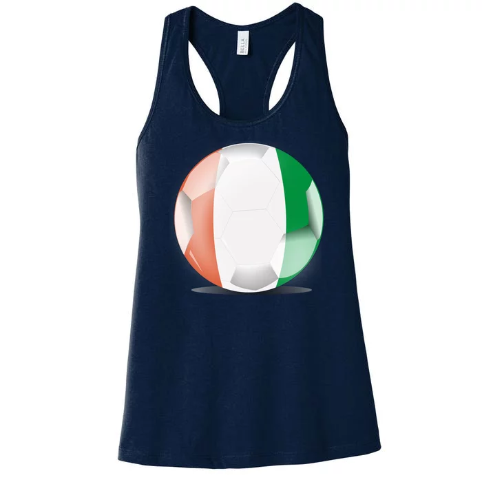 Soccer Ball Country Flag Ivory Coast Women's Racerback Tank