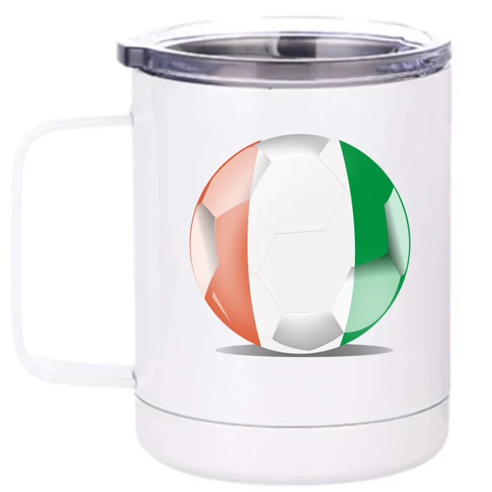 Soccer Ball Country Flag Ivory Coast Front & Back 12oz Stainless Steel Tumbler Cup