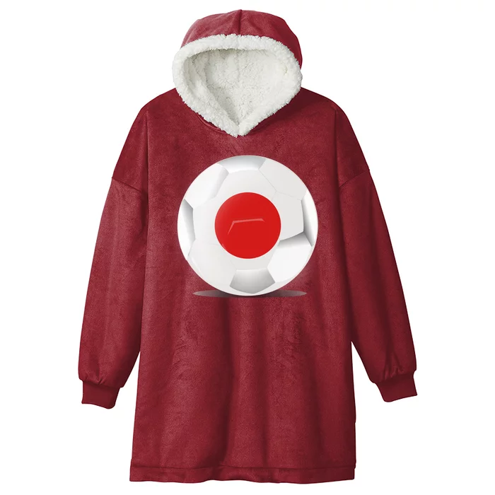 Soccer Ball Country Flag Japan Hooded Wearable Blanket