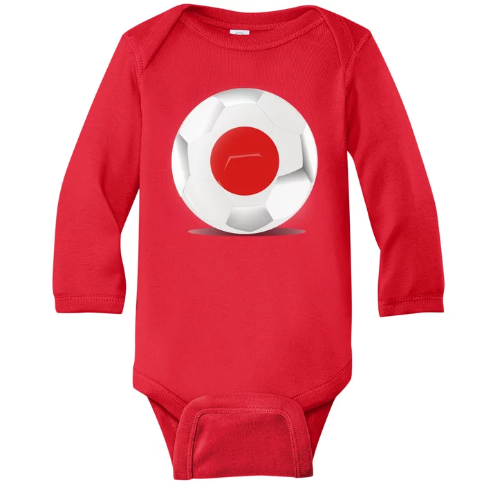 Soccer Ball Country Flag Japan Baby Long Sleeve Bodysuit