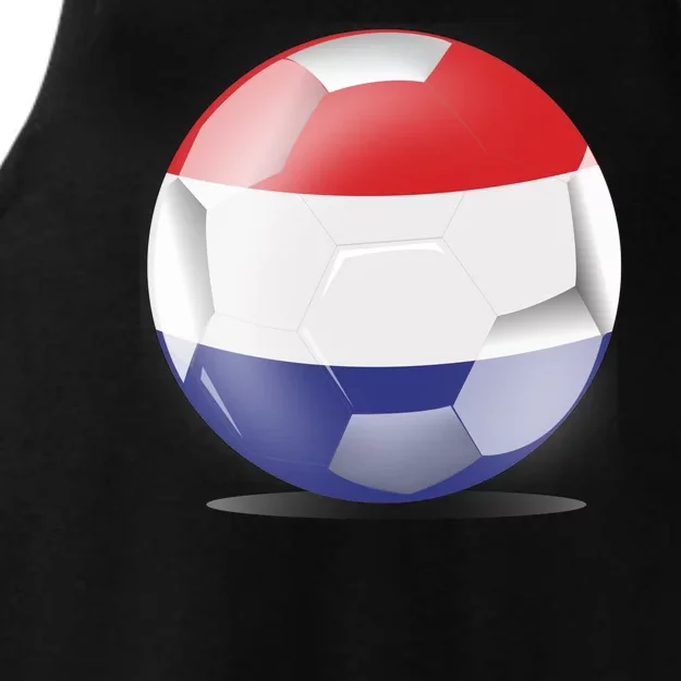 Soccer Ball Country Flag Netherlands Ladies Tri-Blend Wicking Tank