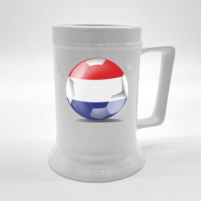 Soccer Ball Country Flag Netherlands Front & Back Beer Stein