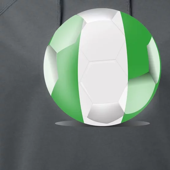 Soccer Ball Country Flag Nigeria Performance Fleece Hoodie