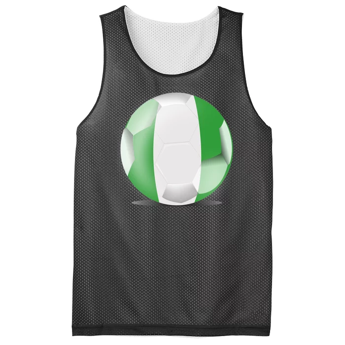 Soccer Ball Country Flag Nigeria Mesh Reversible Basketball Jersey Tank