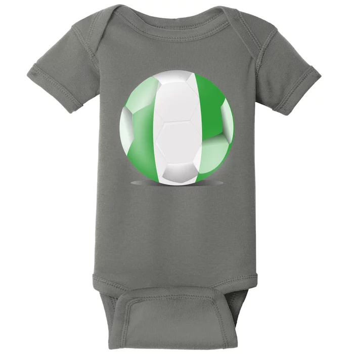 Soccer Ball Country Flag Nigeria Baby Bodysuit