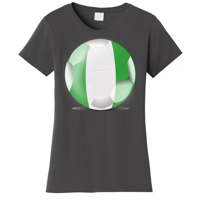 Soccer Ball Country Flag Nigeria Women's T-Shirt