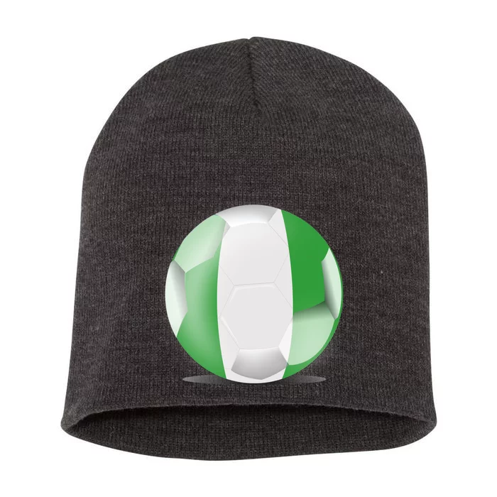 Soccer Ball Country Flag Nigeria Short Acrylic Beanie