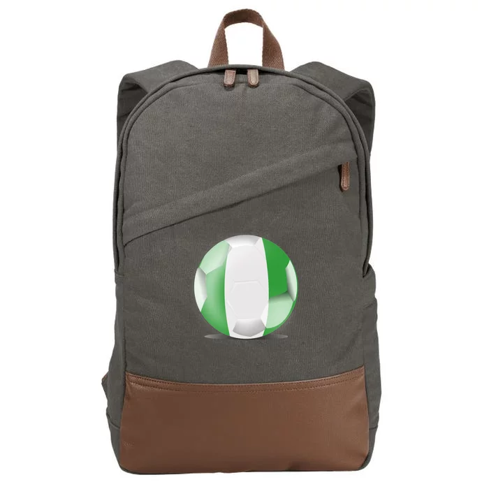 Soccer Ball Country Flag Nigeria Cotton Canvas Backpack