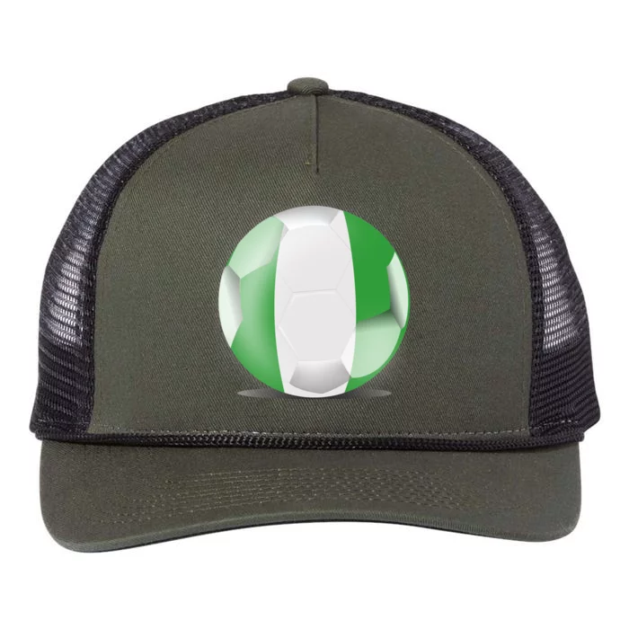 Soccer Ball Country Flag Nigeria Retro Rope Trucker Hat Cap