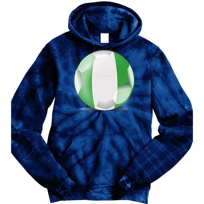 Soccer Ball Country Flag Nigeria Tie Dye Hoodie