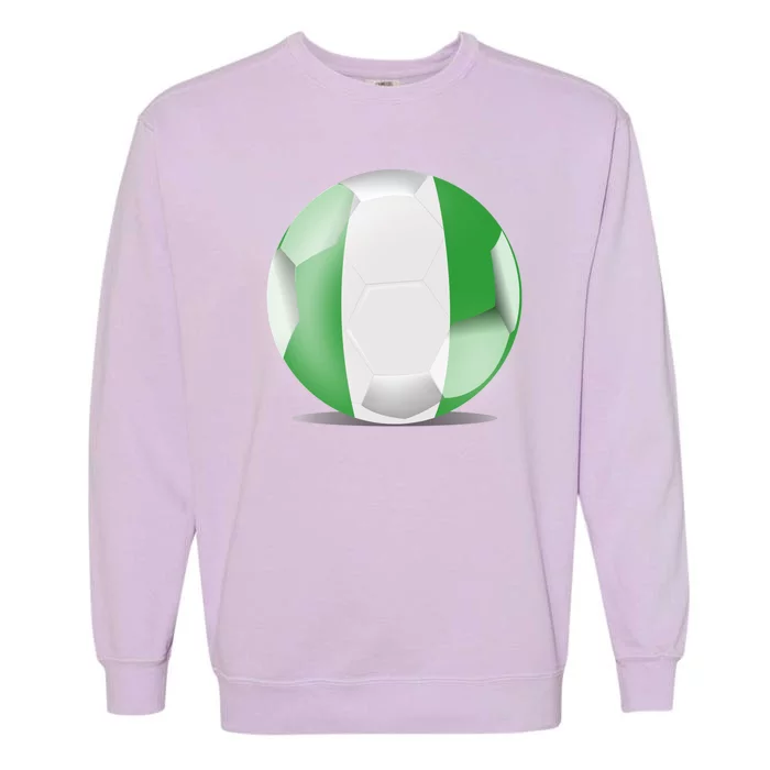 Soccer Ball Country Flag Nigeria Garment-Dyed Sweatshirt