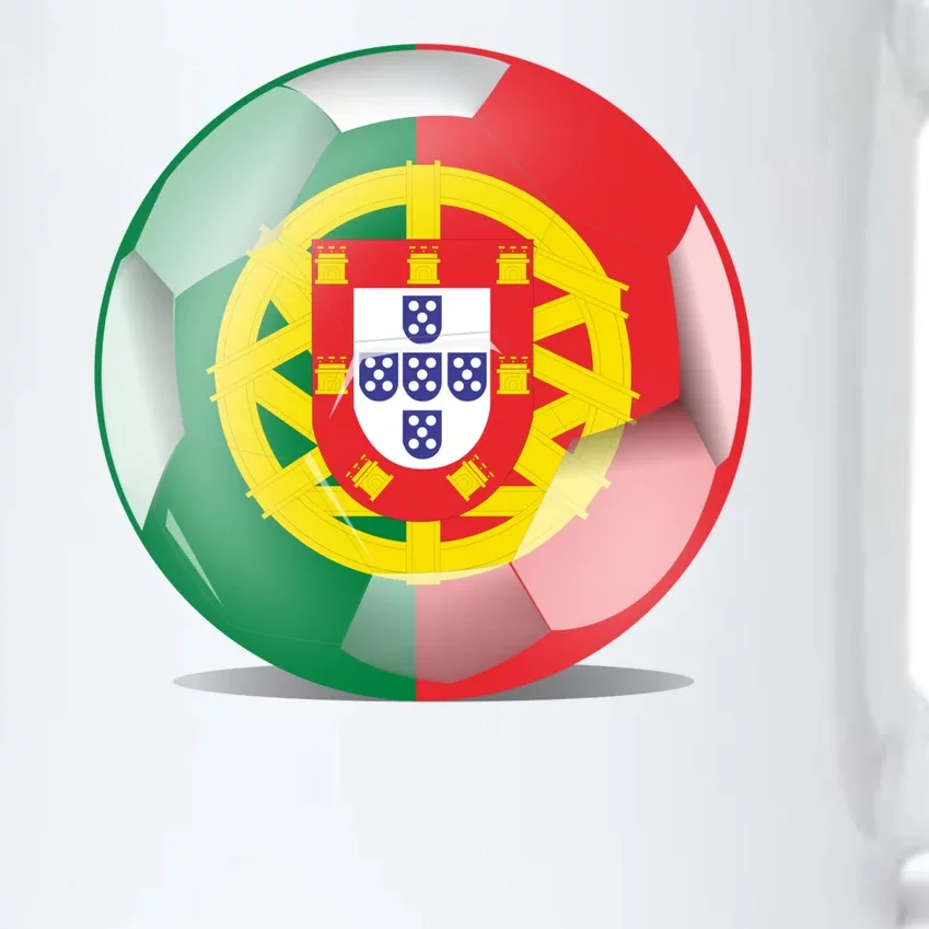 Soccer Ball Country Flag Portugal Black Color Changing Mug