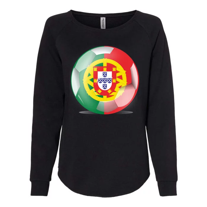 Soccer Ball Country Flag Portugal Womens California Wash Sweatshirt