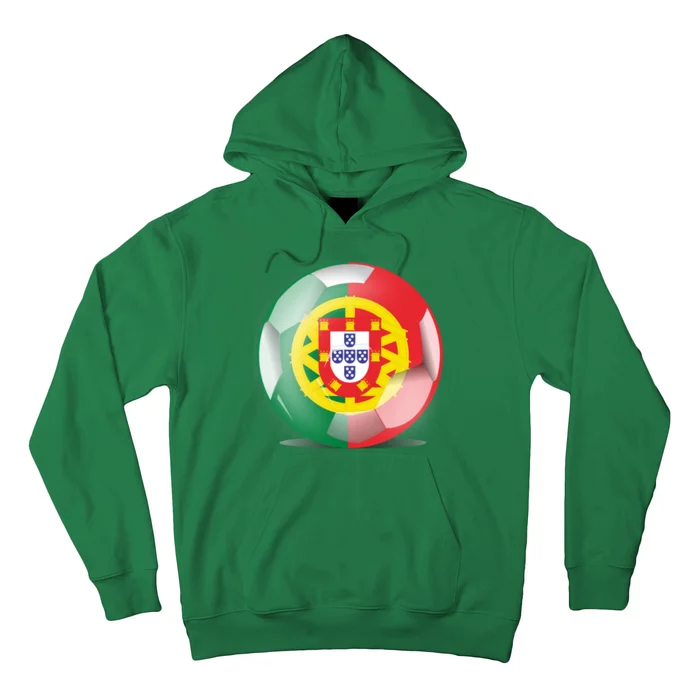 Soccer Ball Country Flag Portugal Hoodie