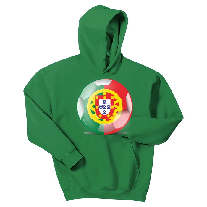 Soccer Ball Country Flag Portugal Kids Hoodie