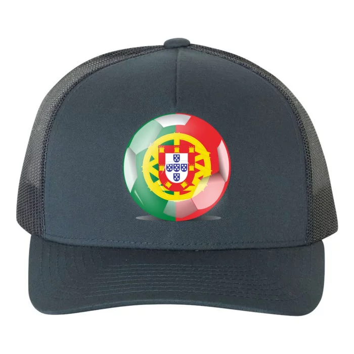 Soccer Ball Country Flag Portugal Yupoong Adult 5-Panel Trucker Hat