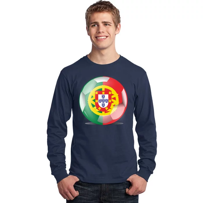 Soccer Ball Country Flag Portugal Tall Long Sleeve T-Shirt