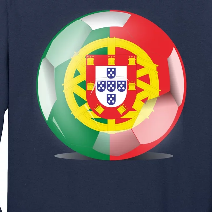 Soccer Ball Country Flag Portugal Tall Long Sleeve T-Shirt