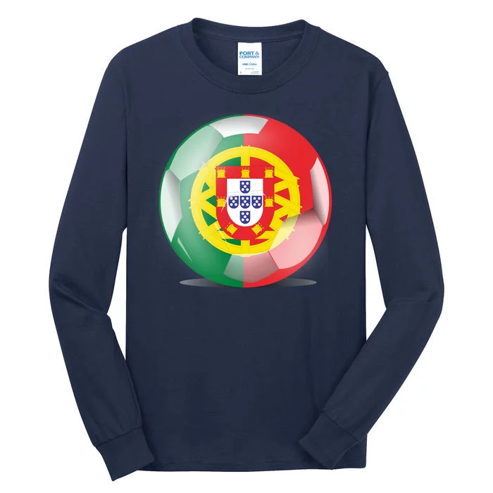 Soccer Ball Country Flag Portugal Tall Long Sleeve T-Shirt