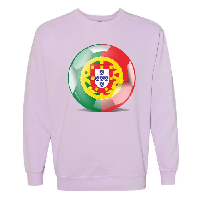 Soccer Ball Country Flag Portugal Garment-Dyed Sweatshirt