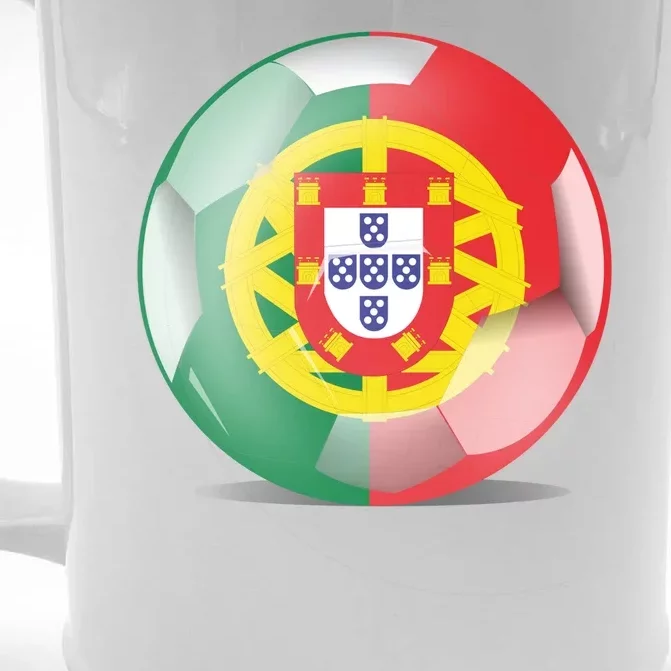 Soccer Ball Country Flag Portugal Front & Back Beer Stein