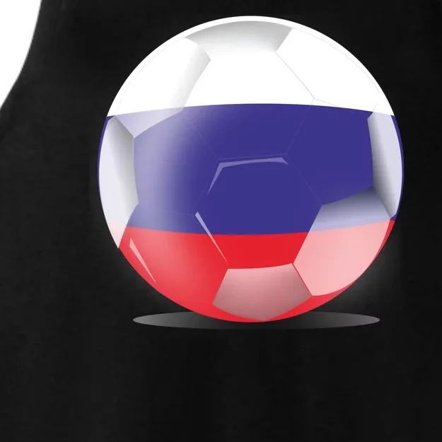 Soccer Ball Country Flag Russia Ladies Tri-Blend Wicking Tank