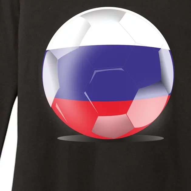 Soccer Ball Country Flag Russia Womens CVC Long Sleeve Shirt