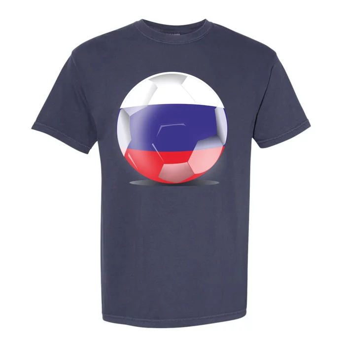 Soccer Ball Country Flag Russia Garment-Dyed Heavyweight T-Shirt