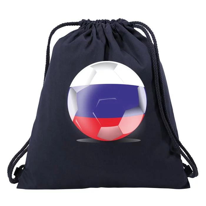 Soccer Ball Country Flag Russia Drawstring Bag