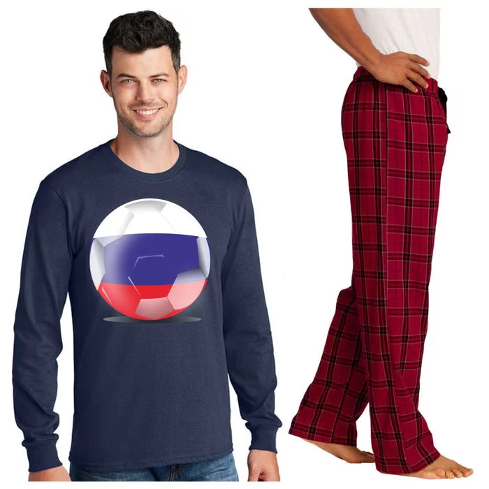 Soccer Ball Country Flag Russia Long Sleeve Pajama Set