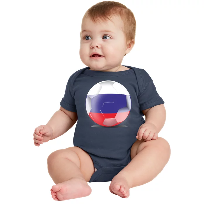 Soccer Ball Country Flag Russia Baby Bodysuit