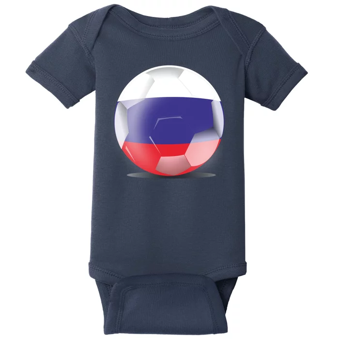 Soccer Ball Country Flag Russia Baby Bodysuit