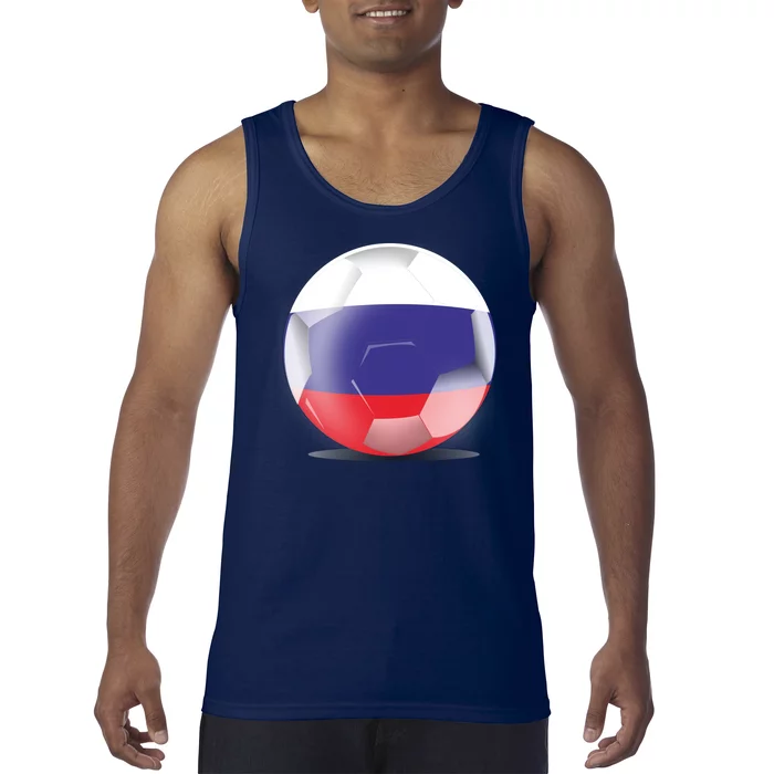 Soccer Ball Country Flag Russia Tank Top