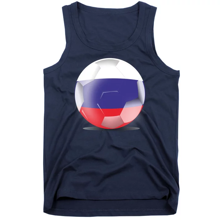 Soccer Ball Country Flag Russia Tank Top