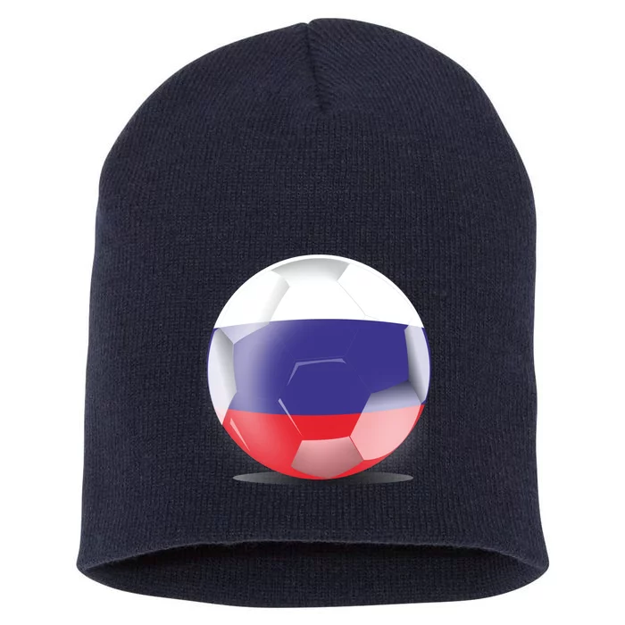 Soccer Ball Country Flag Russia Short Acrylic Beanie