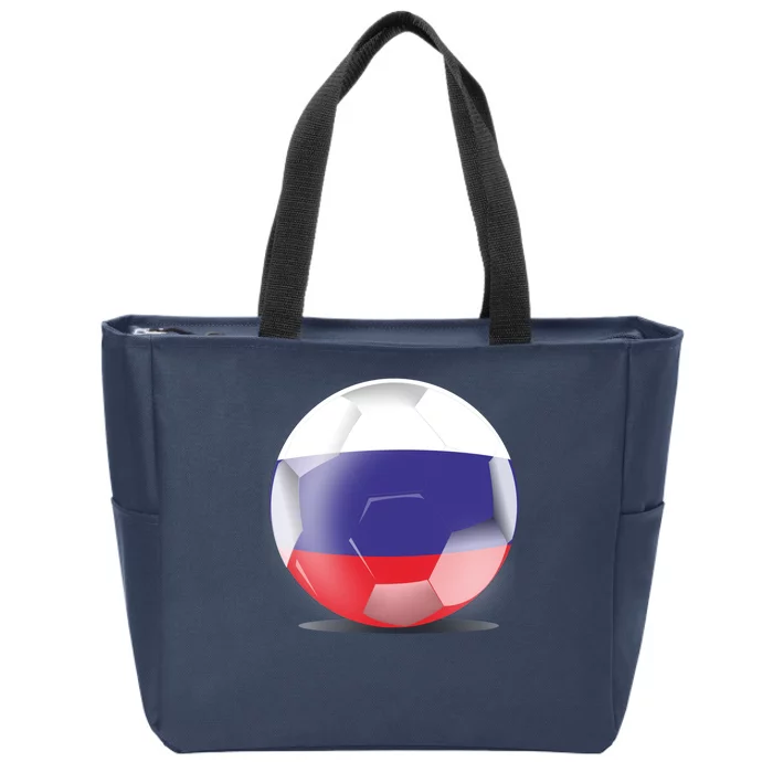 Soccer Ball Country Flag Russia Zip Tote Bag