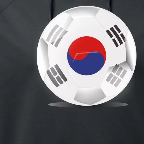 Soccer Ball Country Flag South Korea Performance Fleece Hoodie