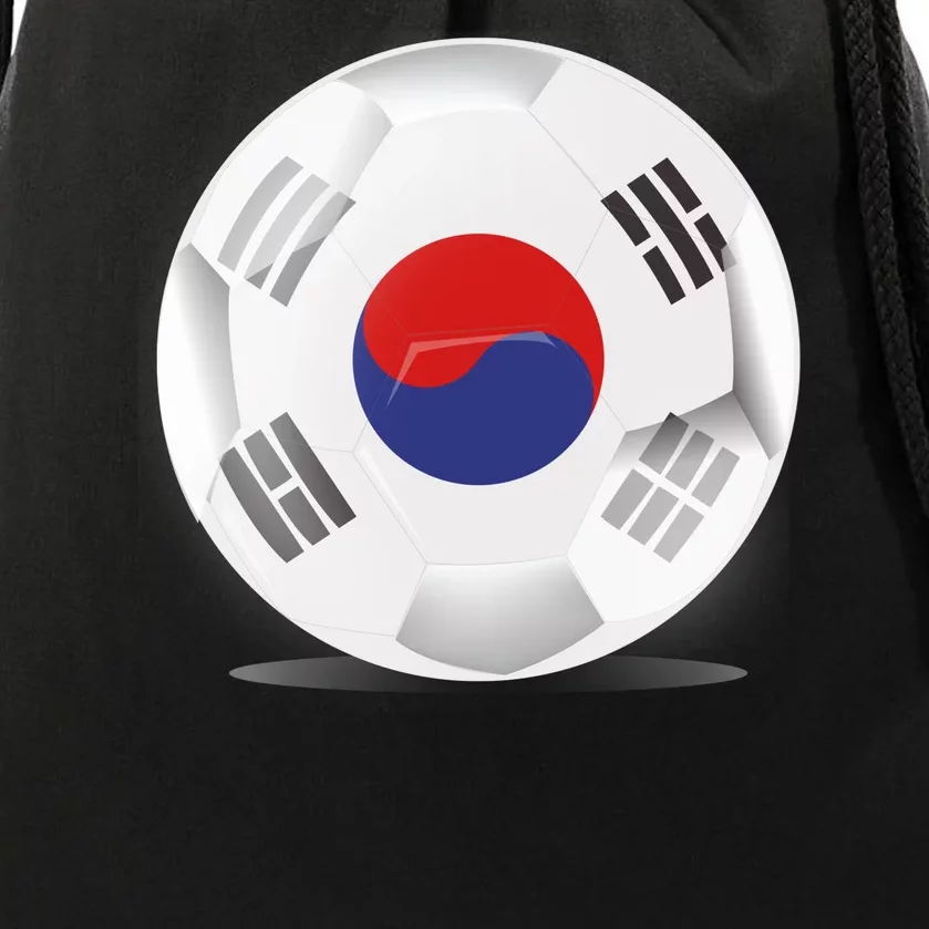 Soccer Ball Country Flag South Korea Drawstring Bag