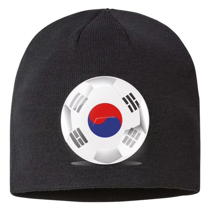 Soccer Ball Country Flag South Korea 8 1/2in Sustainable Knit Beanie