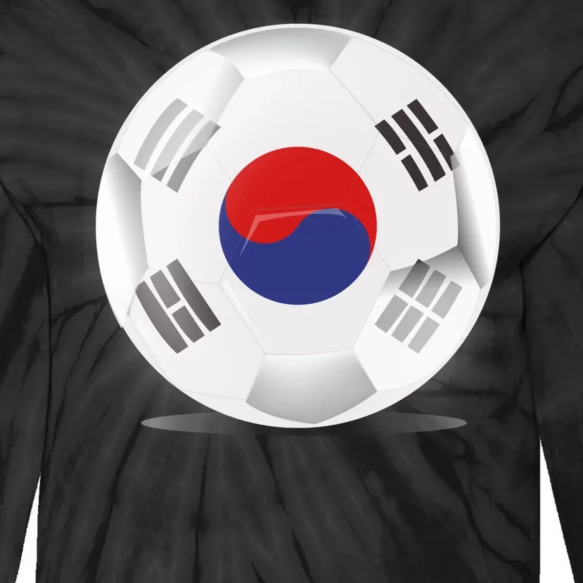 Soccer Ball Country Flag South Korea Tie-Dye Long Sleeve Shirt