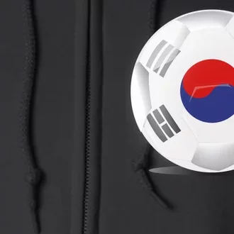 Soccer Ball Country Flag South Korea Full Zip Hoodie