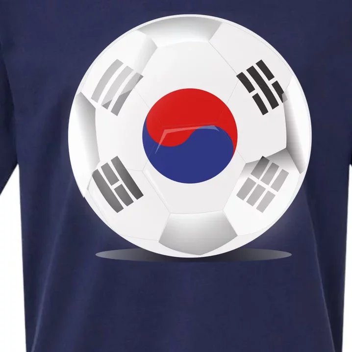 Soccer Ball Country Flag South Korea Sueded Cloud Jersey T-Shirt