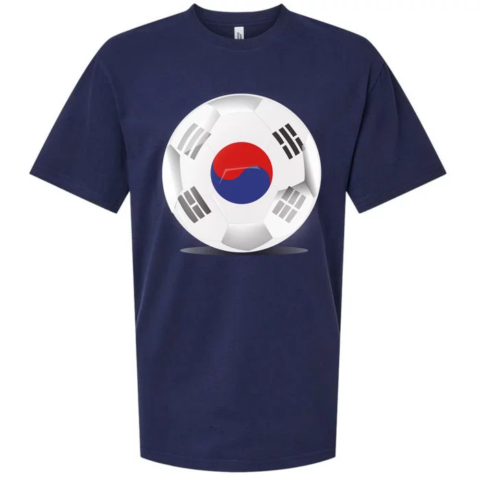 Soccer Ball Country Flag South Korea Sueded Cloud Jersey T-Shirt