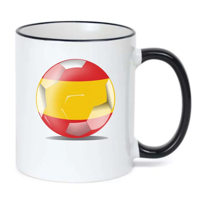 Soccer Ball Country Flag Spain Black Color Changing Mug