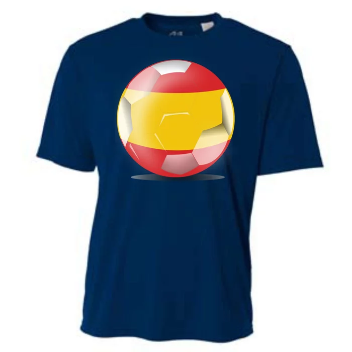 Soccer Ball Country Flag Spain Cooling Performance Crew T-Shirt