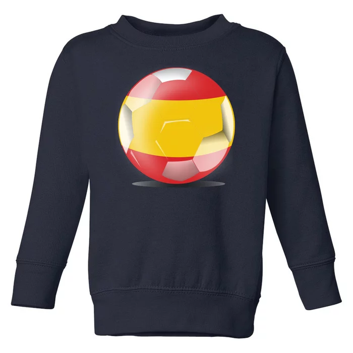 Soccer Ball Country Flag Spain Toddler Sweatshirt