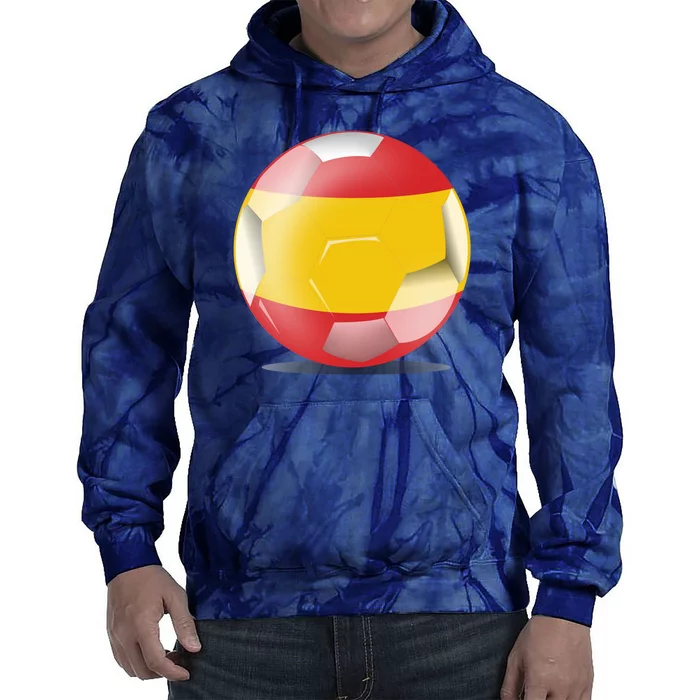 Soccer Ball Country Flag Spain Tie Dye Hoodie